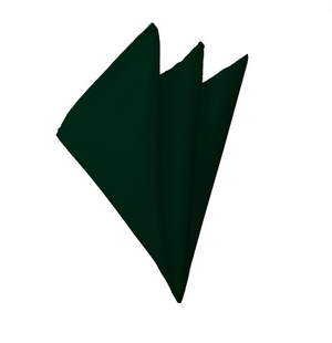 New Solid Satin Pocket Square - Forest Green Manzini Neckwear 