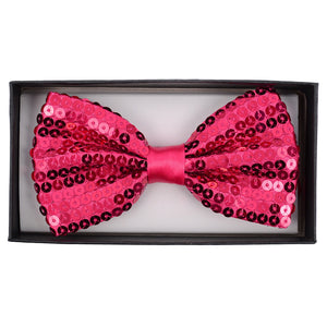 New Fuchsia  Sparkle Sequin 2.5" Bow Tie SELININY 