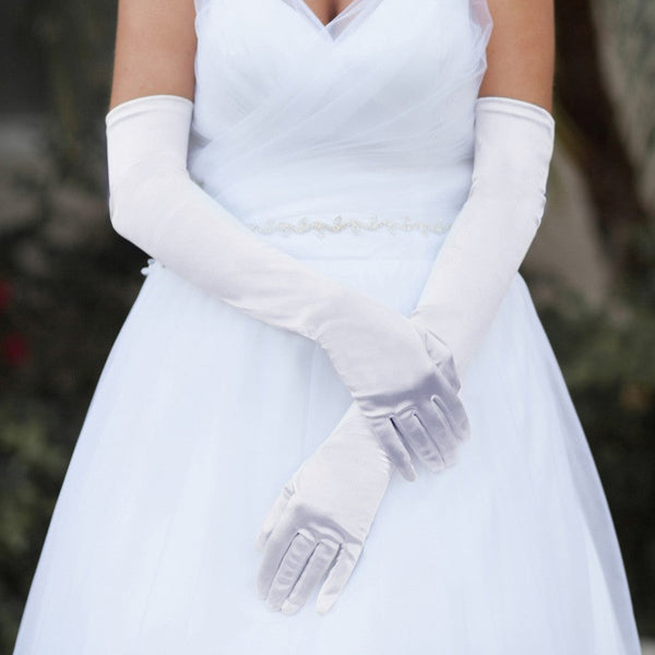 Opera Length Gloves - WHITE Not specified 