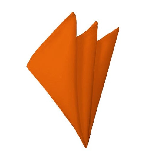 New Solid Satin Pocket Square - Orange Manzini Neckwear 