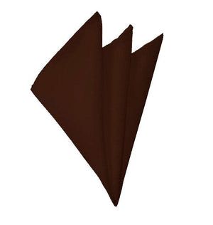 New Solid Satin Pocket Square - Brown Manzini Neckwear 