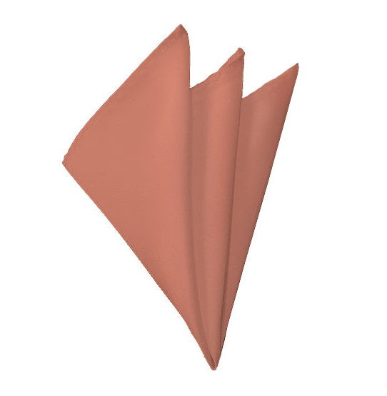 New Solid Satin Pocket Square - Palm Coast Coral