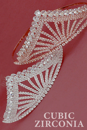 Cubic Zirconia Peak Teardrop Silver Tiara Sophia Collection 