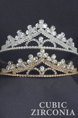 Crystal Cubic Zirconia Teardrop Cluster Silver Tiara Sophia Collection 