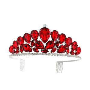 Crystal Rhinestone Teardrop Cluster Tiara Sophia Collection 