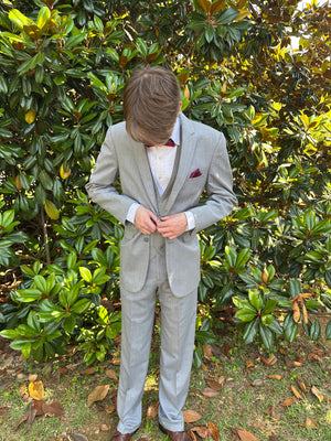 Heather Grey Moda Modern Fit Suit Jacket and Pants by Jean Yves Jean Yves 