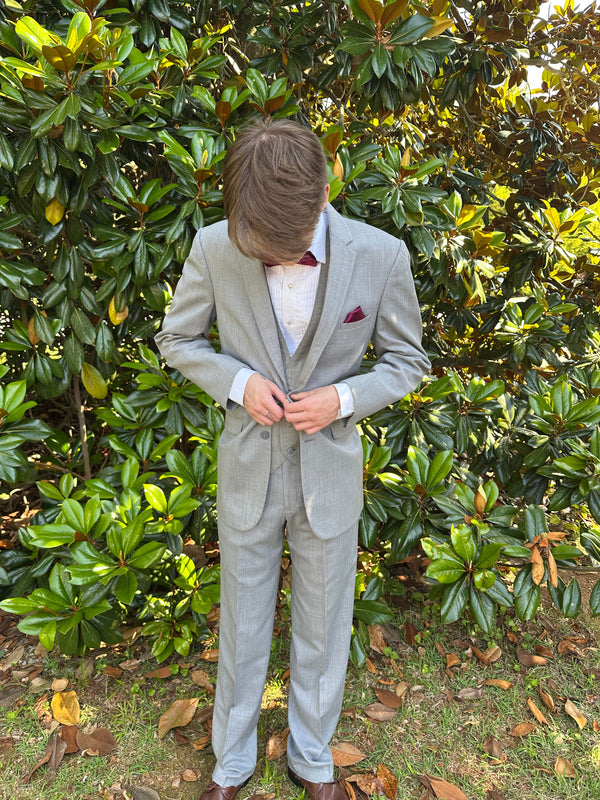 Heather Grey Moda Modern Fit Suit Jacket and Pants by Jean Yves Jean Yves 