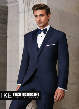 Navy Ike Behar Sebastian Modern Slim Fit Tuxedo Jacket and Pants Ike Behar 