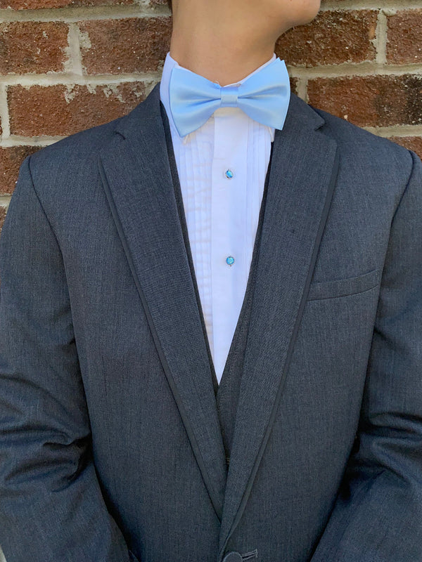 Steel Grey Allure Modern Fit Tuxedo Jacket and Pants by Jean Yves Jean Yves 