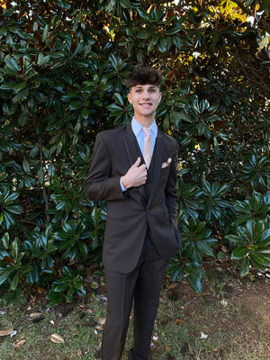 Chocolate Brown Kristoff Modern Fit Tuxedo Jacket and Pants Not specified 
