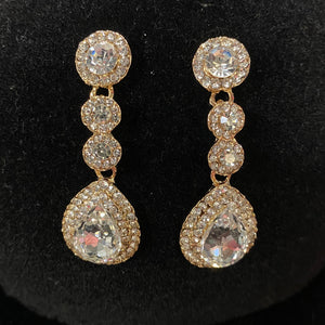 Gold Circle Teardrop Earring Cristal D'Or 