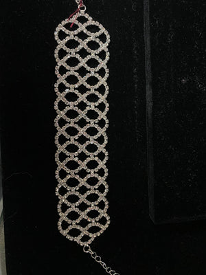 Rhinestone SILVER Twist Bracelet Not specified 