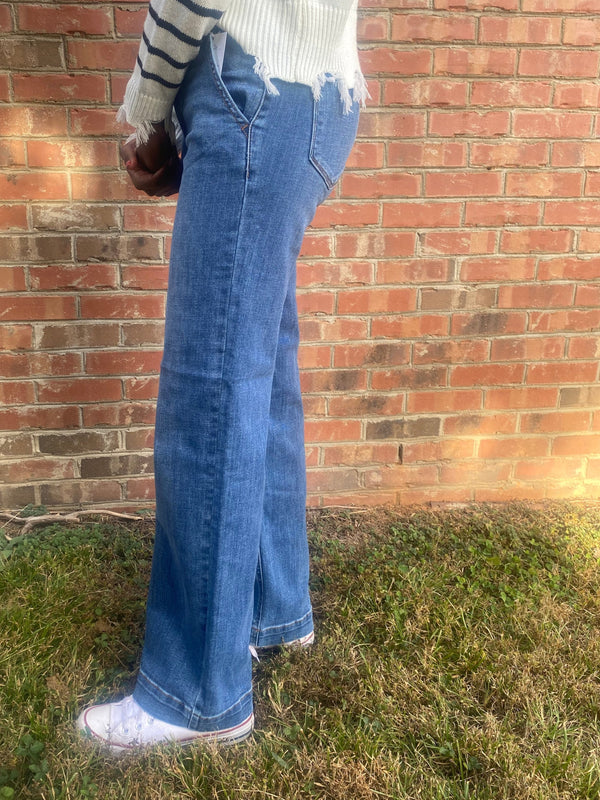 Judy Blue Anytime Anyplace High Waisted Wide Leg Jeans