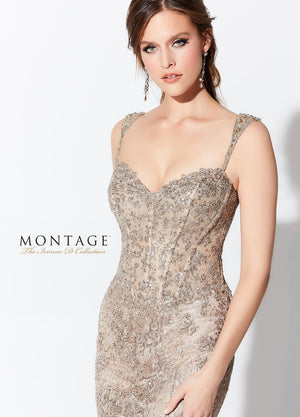 Ivonne D 119D41 Latte Lace Mermaid Dress