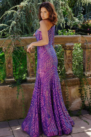 JOVANI 24098 Sequin Fit-n-Flare Dress