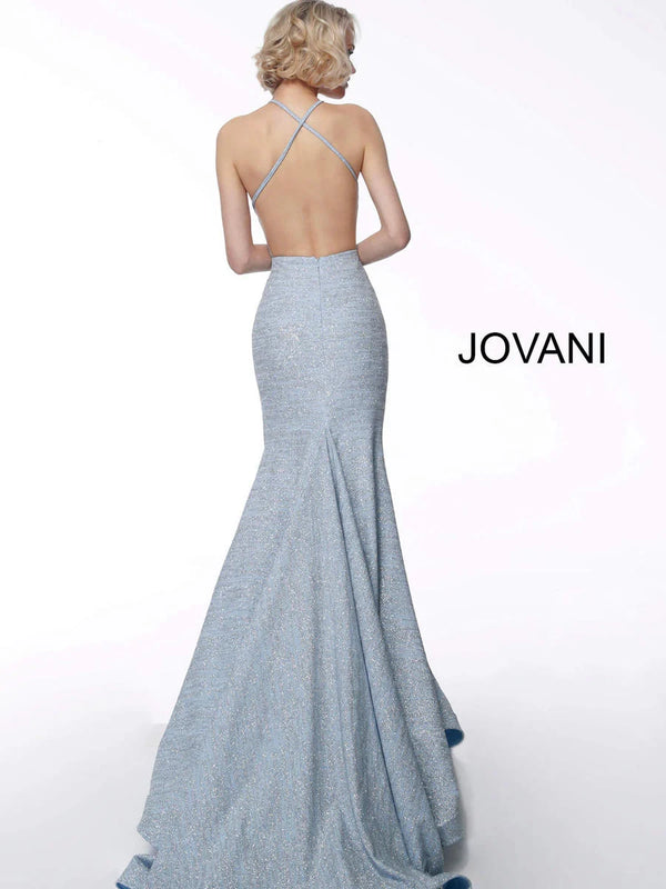 JOVANI 65416 Blush High Neck Mermaid Dress