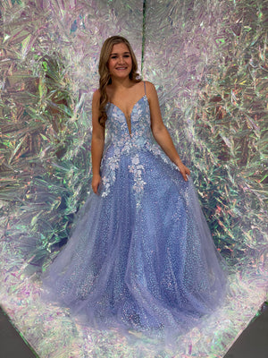 JVN by Jovani 07252 Periwinkle Sequin Tulle Ballgown JVN by Jovani 