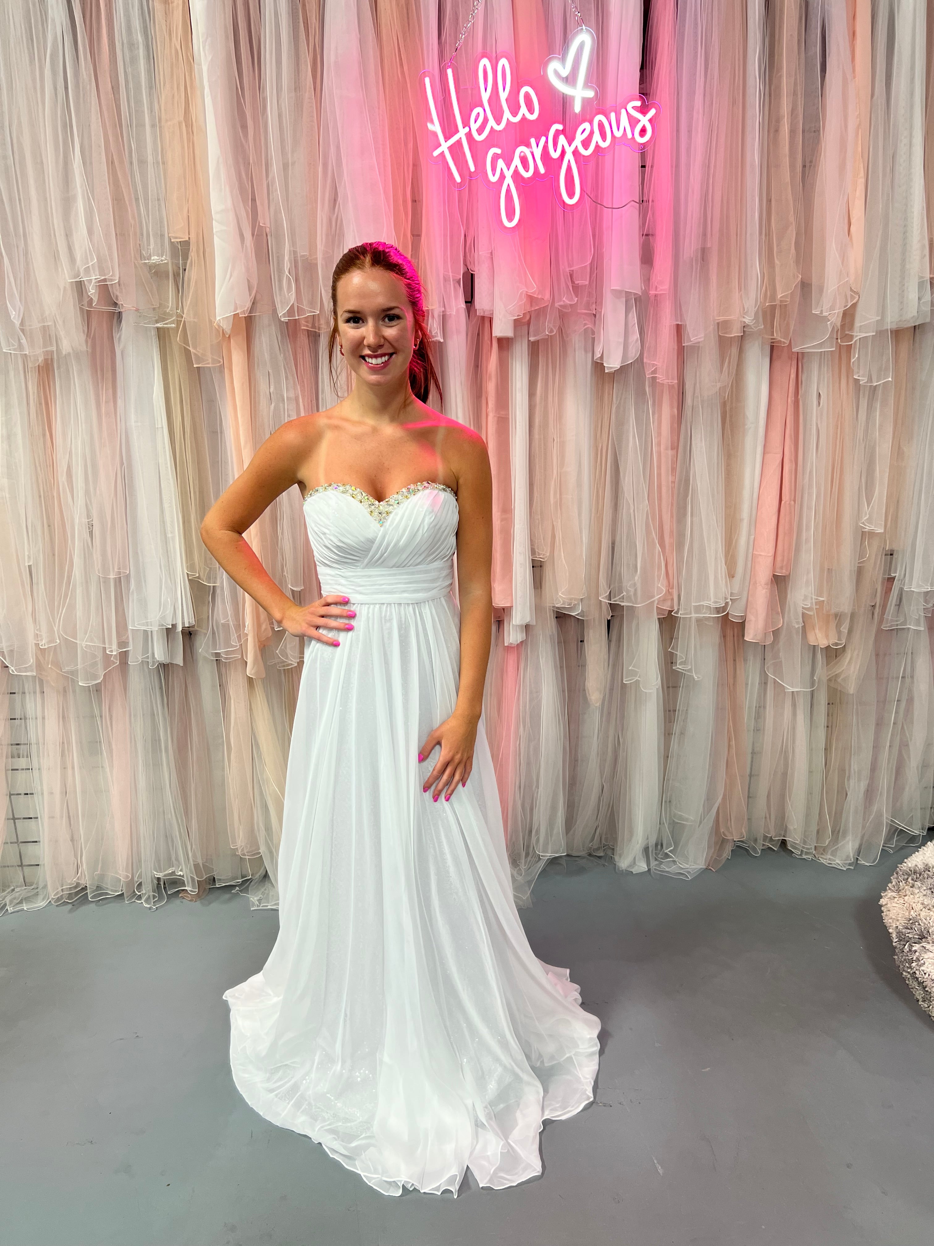 JVN by Jovani 21402 White Strapless Flowy Chiffon Dress Formalwear Outlet JVN by Jovani 21402 White Strapless Flowy Chiffon Dress Formalwear Outlet