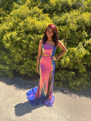JVN by Jovani 22855 Iridescent Sequin Dress JVN by Jovani 
