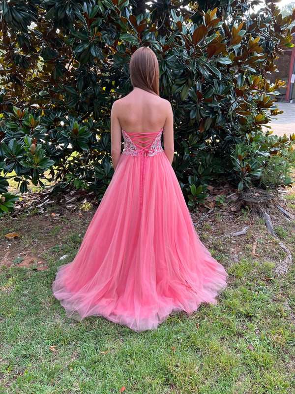 J'adore 5058 Coral Tulle Ballgown J'Adore 