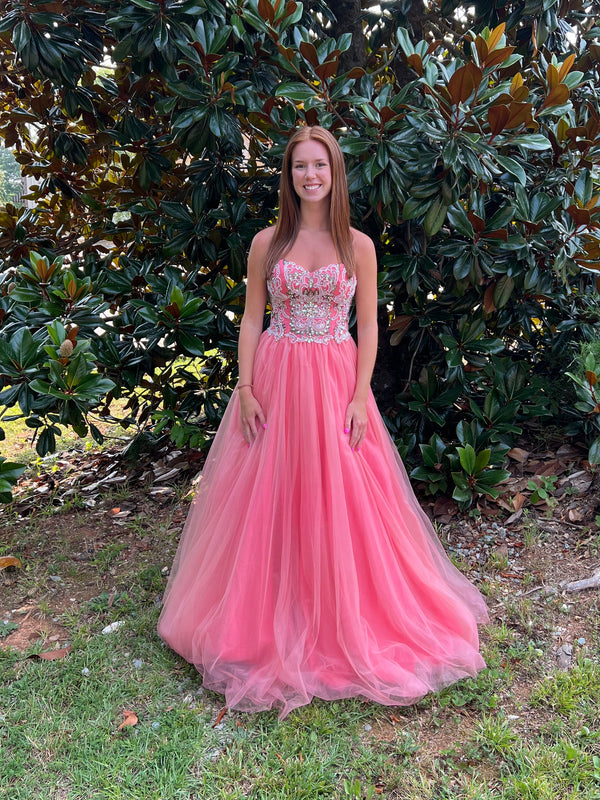 J'adore 5058 Coral Tulle Ballgown J'Adore 