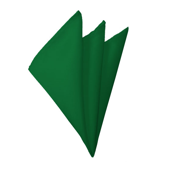 New Solid Satin Pocket Square - Kelly Green Manzini Neckwear 