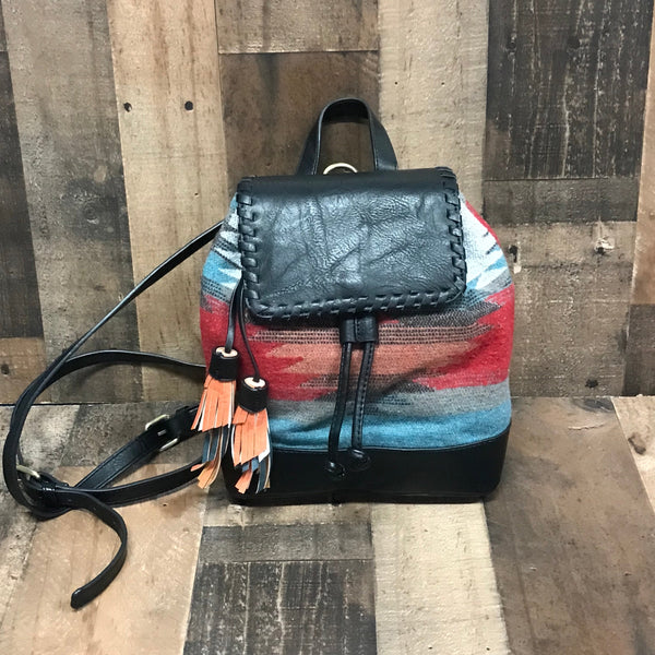 Kourtney Aztec Design Backpack Purse