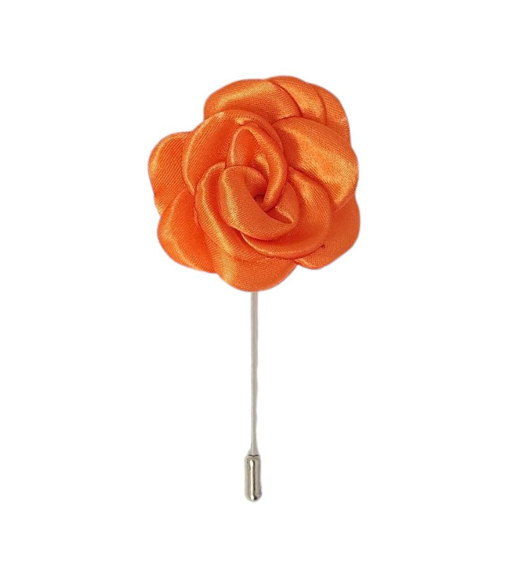 Floral Lapel Pin - Orange Manzini New York 
