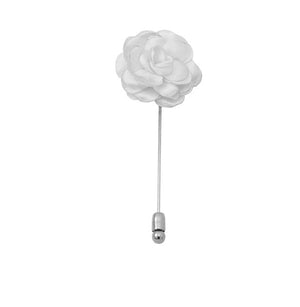 White Satin Bow Tie, Pocket Square & Lapel Pin Set Formalwear Outlet 