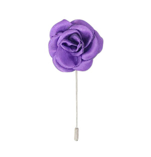 Floral Lapel Pin - Purple Manzini New York 