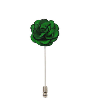 Kelly Green Satin Bow Tie, Pocket Square, and Lapel Pin Set Formalwear Outlet 