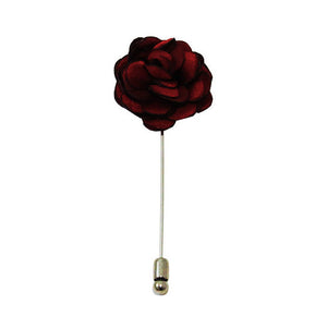 Burgundy Satin Bow Tie, Pocket Square, Lapel Pin Set Formalwear Outlet 