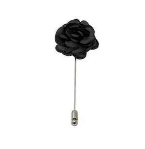 Charcoal Satin Bow Tie, Pocket Square, and Lapel Pin Set Formalwear Outlet 