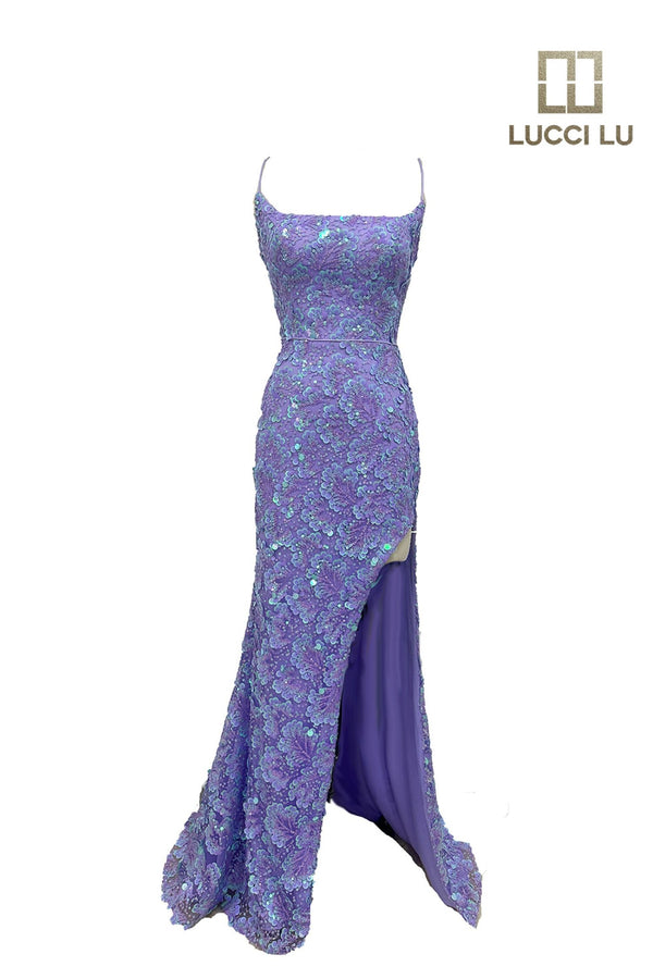 Lucci Lu 1328 Sequin Design Fitted Dress Lucci Lu 