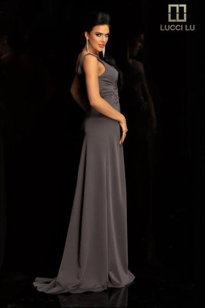 Lucci Lu 6042W Fitted V-Neckline Sheath Dress Lucci Lu 