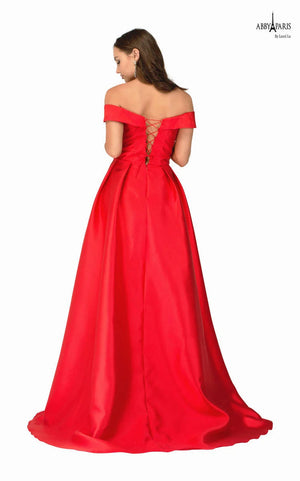 Lucci Lu 90023 Off Shoulder Mikado A-Line Dress with Slit Lucci Lu 