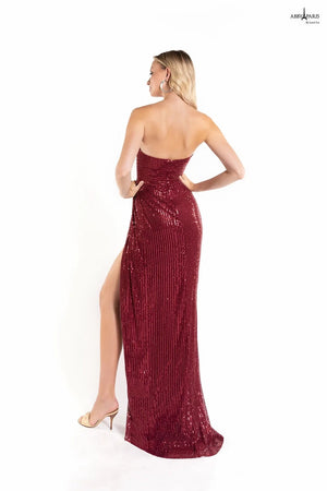 Lucci Lu 90160 Sequin Fitted Dress with Slit Lucci Lu 