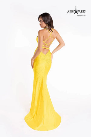 Lucci Lu 90174 Neon Fitted Cowl Neck Dress Lucci Lu 