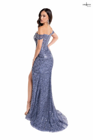 Lucci Lu 90177 Sequin Embroidered Tulle Fitted Dress Lucci Lu 