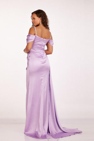 Lucci Lu 90210 Satin Off Shoulder Sheath Dress Lucci Lu 