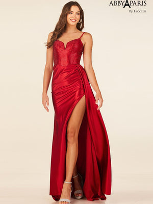 Lucci Lu 90302 Corset Style Hot Stone Shimmer Knit Dress Lucci Lu 