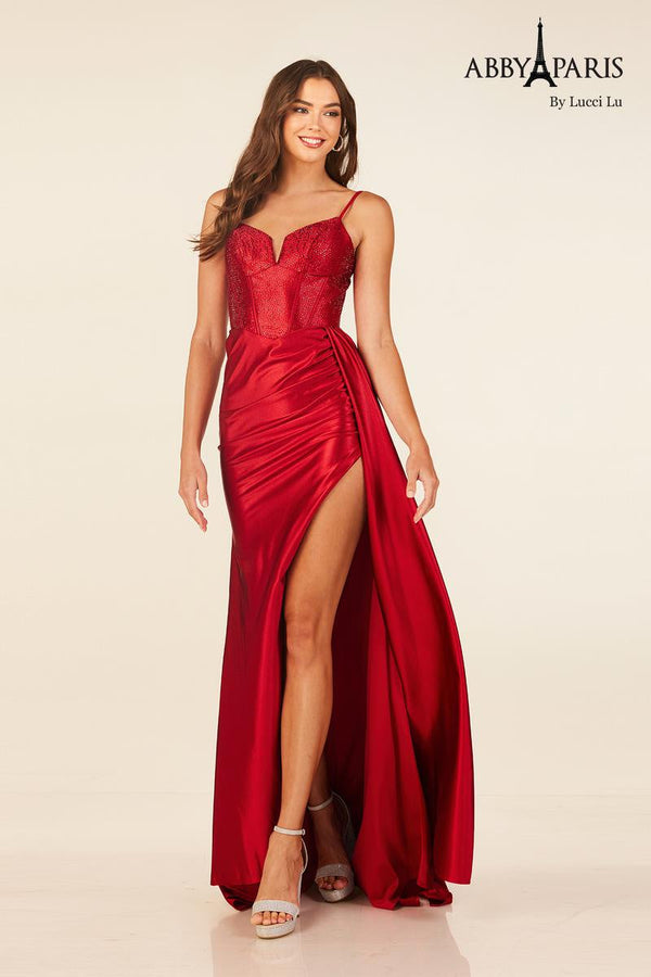 Lucci Lu 90302 Corset Style Hot Stone Shimmer Knit Dress Lucci Lu 