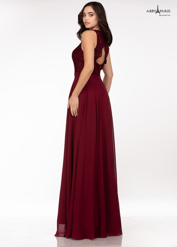 Lucci Lu style 93101 dress in Burgundy back