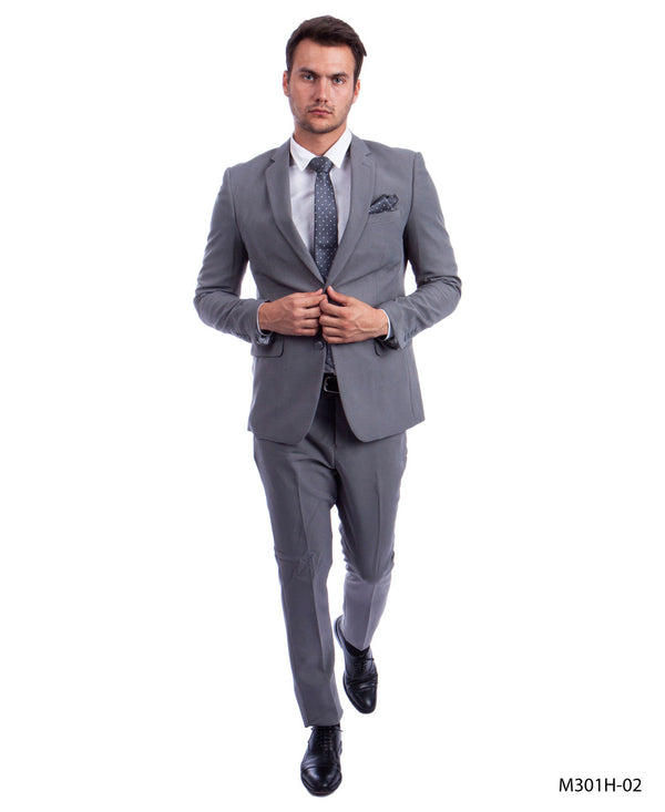 Light Grey Classic Fit Vitto Two Piece Gray Suit