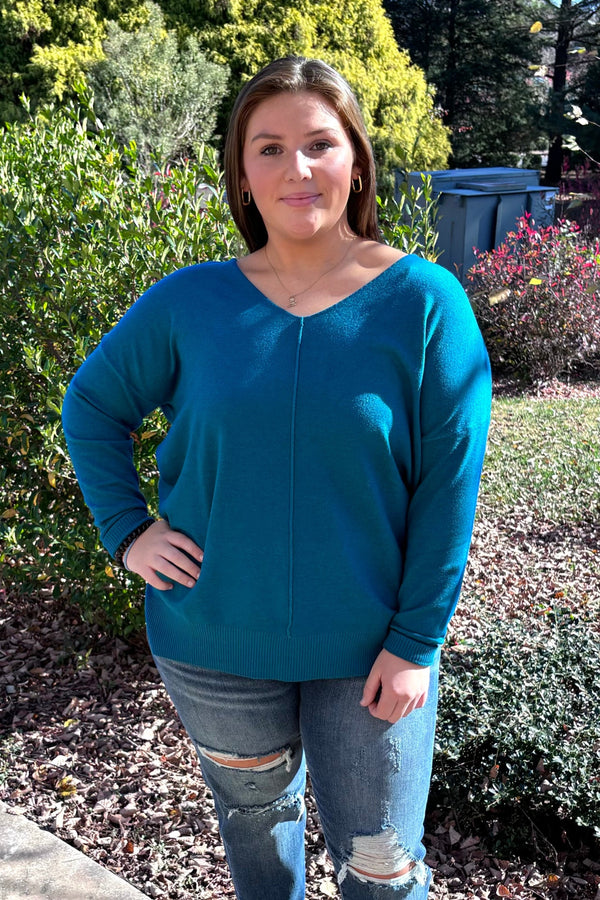Loving Life Ocean Teal Sweater