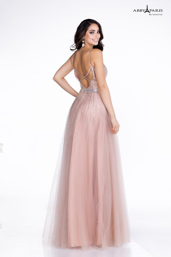 Lucci Lu 90083 Sparkling Tulle Slim A-Line Dress Lucci Lu 