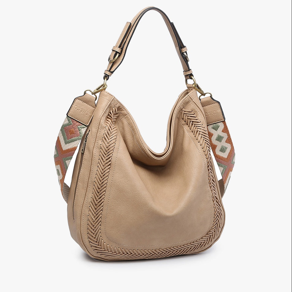 Aris Whipstitch Hobo Crossbody Bag Jen & Co Handbags 