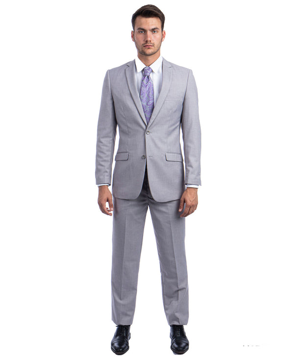 Light Grey Azzuro Slim Fit Two Piece Gray Suit