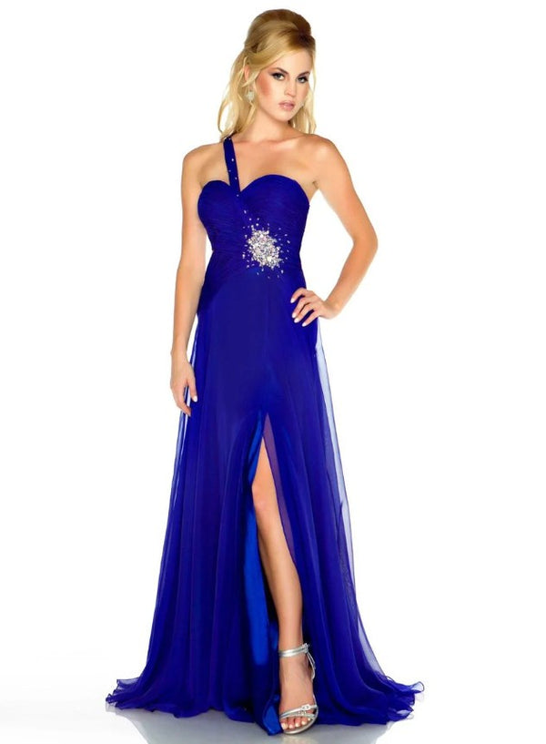 Mac Duggal 6338L Royal Blue Chiffon Dress