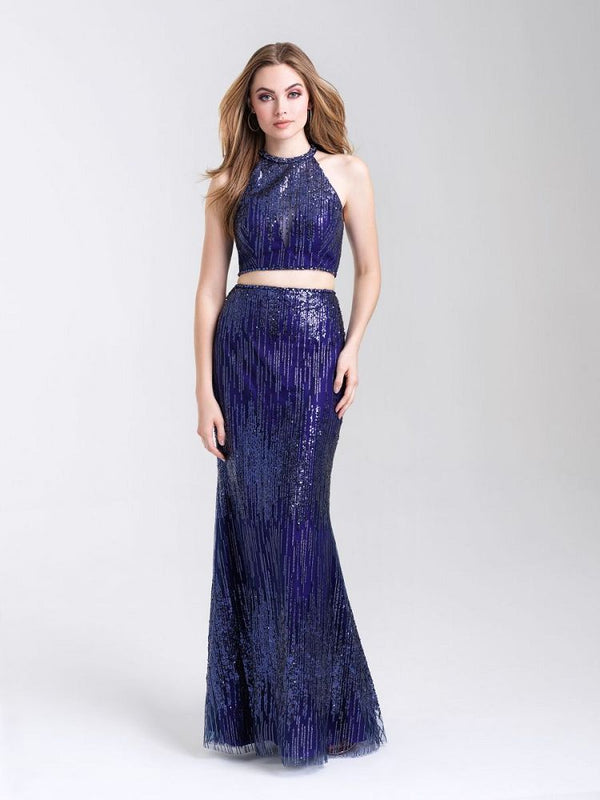 Madison James 20-320 Navy 2 Piece Sequin Dress